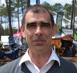 Philippe Coutière lors de son passage sur le stand de Bioénergie International au salon Forexpo 2016 à Mimizan, photo Frédéric Douard