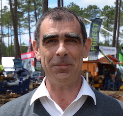 Philippe Coutière lors de son passage sur le stand de Bioénergie International au salon Forexpo 2016 à Mimizan, photo Frédéric Douard