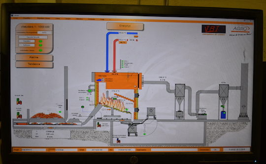L'écran de supervision de la chaudière AGROFORST, photo Frédéric Douard