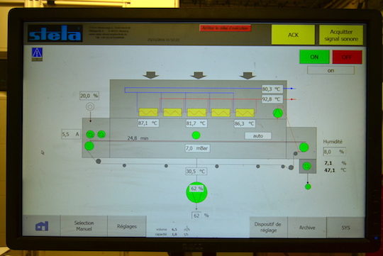 L'écran de supervision du séchoir STELA, photo Frédéric Douard