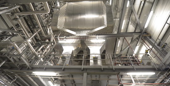 Vue de la seconde chambre de combustion de la chaudière Bertsch, photo Frédéric Douard