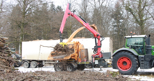 La déchiqueteuse Valormax D 80-120 en démonstration fin janvier 2017, photo Noremat