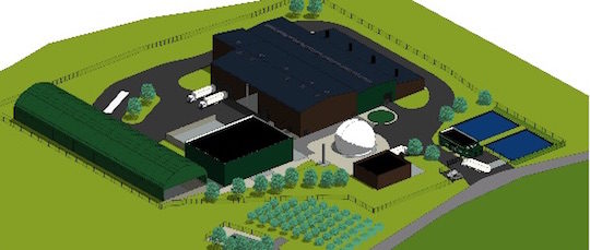 Vue de la future unité de méthanisation de Combrand, image Gazteam