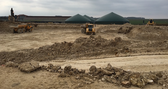 Chantier de terrassement du projet Sourdun 2, photo Schmack Biogas