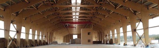 Nouveau hangar de stockage de miscanthus de l'entreprise Lamont-Colin Energies, photo Lamont-Colin Energies