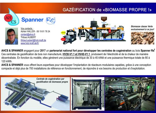 Energy&+ représente les centrales de cogénération Spanner de 30 à 45 kWé en France