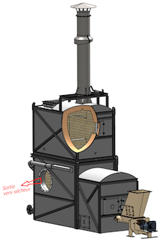 Schéma du générateur d'air chaud mise en place à Venansault par ESI