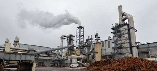L'usine de panneaux de bois Kronospan à Sanen au Luxembourg, photo Frédéric Douard