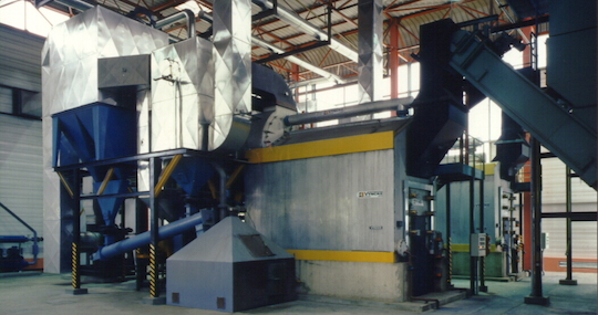 Les deux premières chaudières en 1984, photo Vitry Habitat