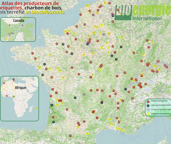 L’atlas 2019 des producteurs de charbon de bois et bois torréfié