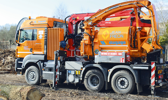 Quatre déchiqueteuses de bois-énergie Noremat chez Fréon élagage