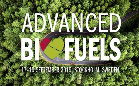 17–19 septembre 2019 à Stockholm, conférence sur les biocarburants avancés