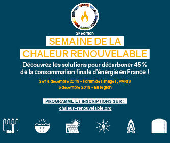 Semaine de la chaleur renouvelable en France, les 3, 4 et 5 décembre 2019