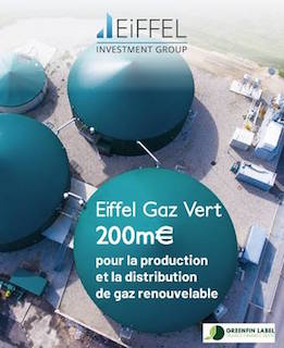 Fonds Eiffel Gaz Vert, 200 millions d’euros dédiés à la méthanisation