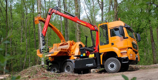 La déchiqueteuse de bois sur camion Valormax DMC 56-120 Noremat