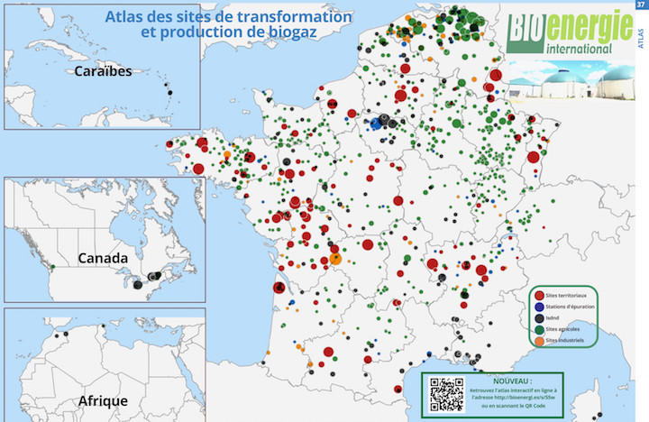 L’atlas biogaz Bioénergie International est consultable en ligne