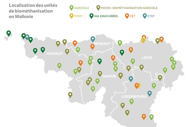 La Wallonie compte 54 unités de méthanisation