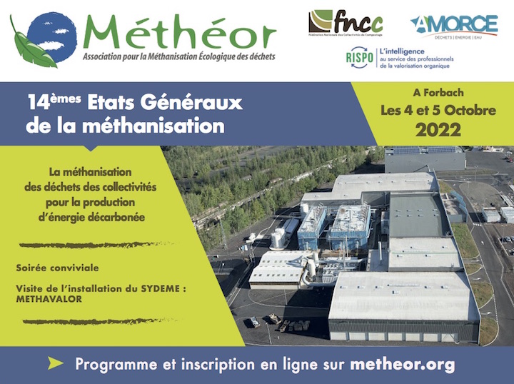 4 et 5 Octobre 2022 à Forbach, Etats Généraux de la méthanisation des déchets ménagers