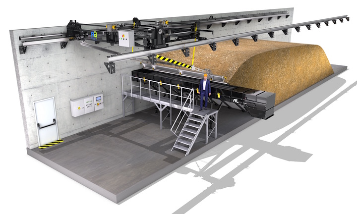 AA Biomasse, le silo à râteau intelligent pour alimenter les chaufferies à bois