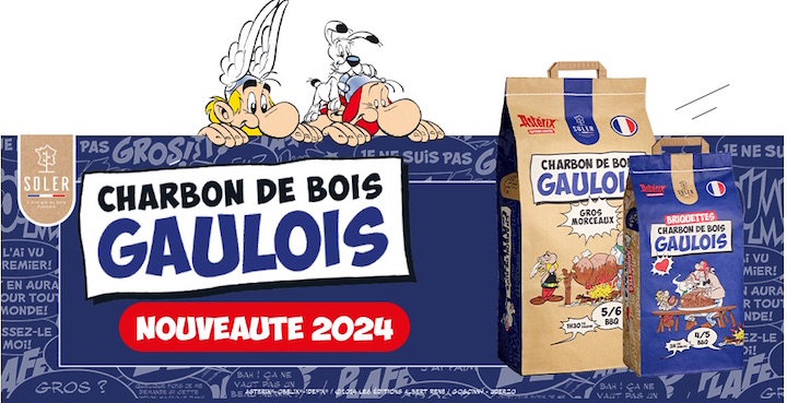 Marketing local et durable, Soler lance son charbon de bois gaulois sous licence Astérix !